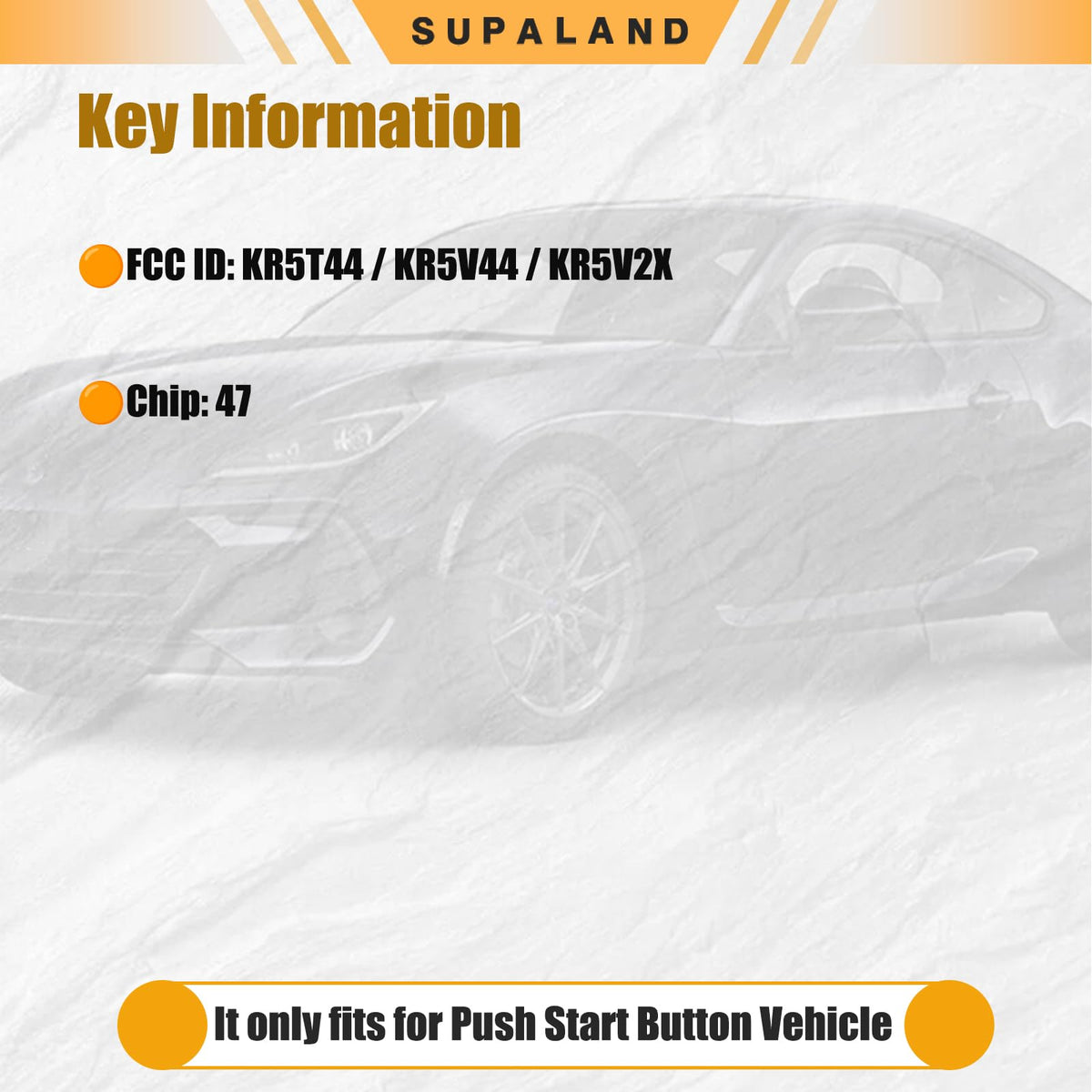 SUPALAND back label with FCC ID and easy compatibility confirmation