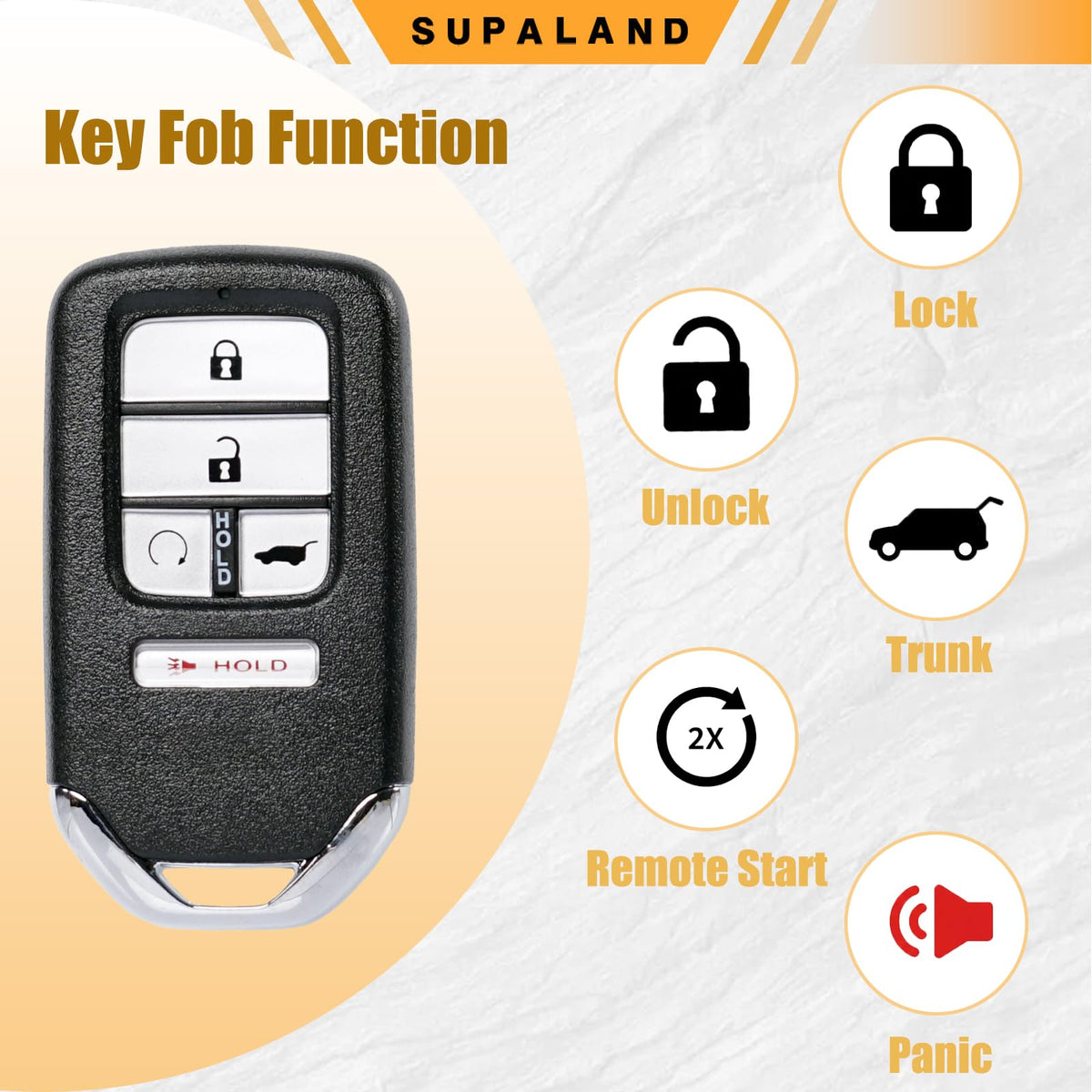 SUPALAND replacement beside original Honda key to compare fitment