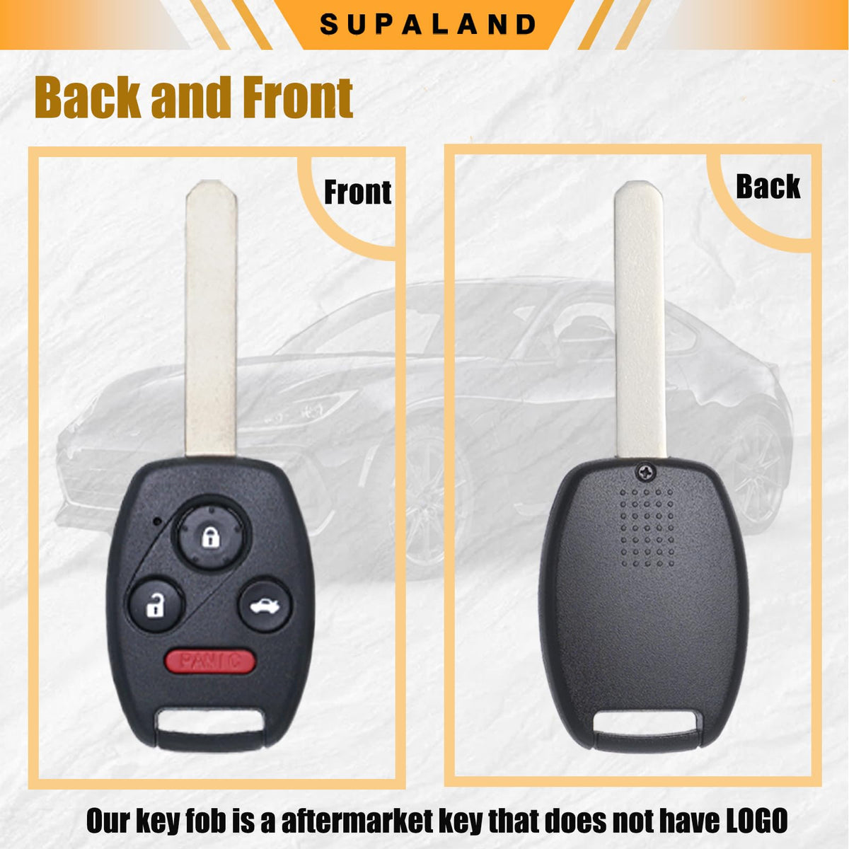 SUPALAND packaging with two fobs displayed showing included components benefit