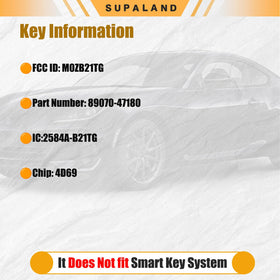 SUPALAND Prius remote back label with FCC ID and part number for verification benefit