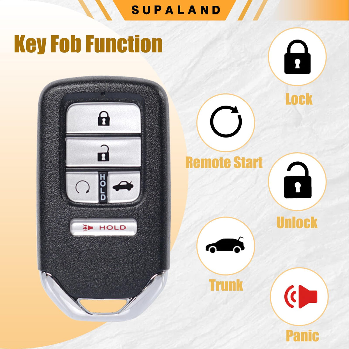 SUPALAND key fob beside ruler showing compact scale and accurate sizing for fit confirmation
