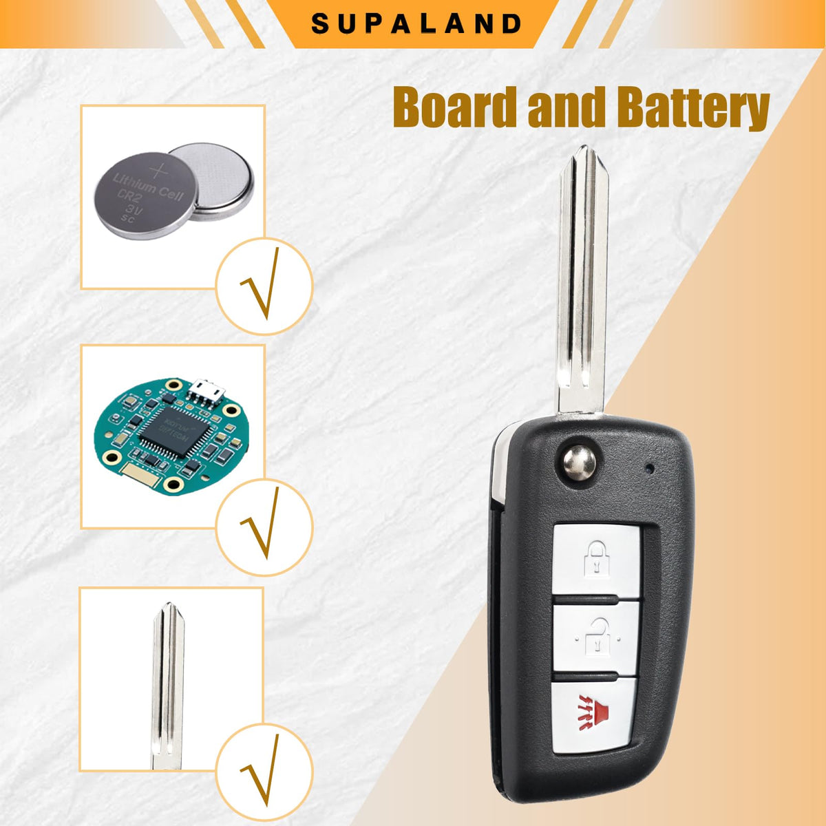 SUPALAND side profile of flip fob highlighting slim fit and pocket-friendly advantage