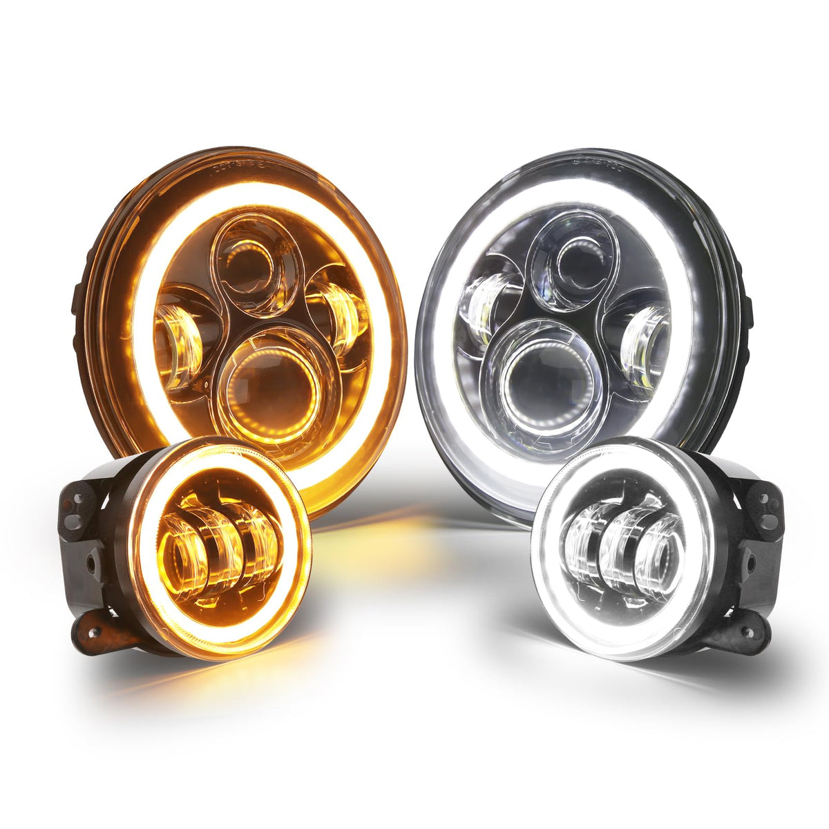 SUPAREE front view of headlight and fog combo showing complete fit and modern look