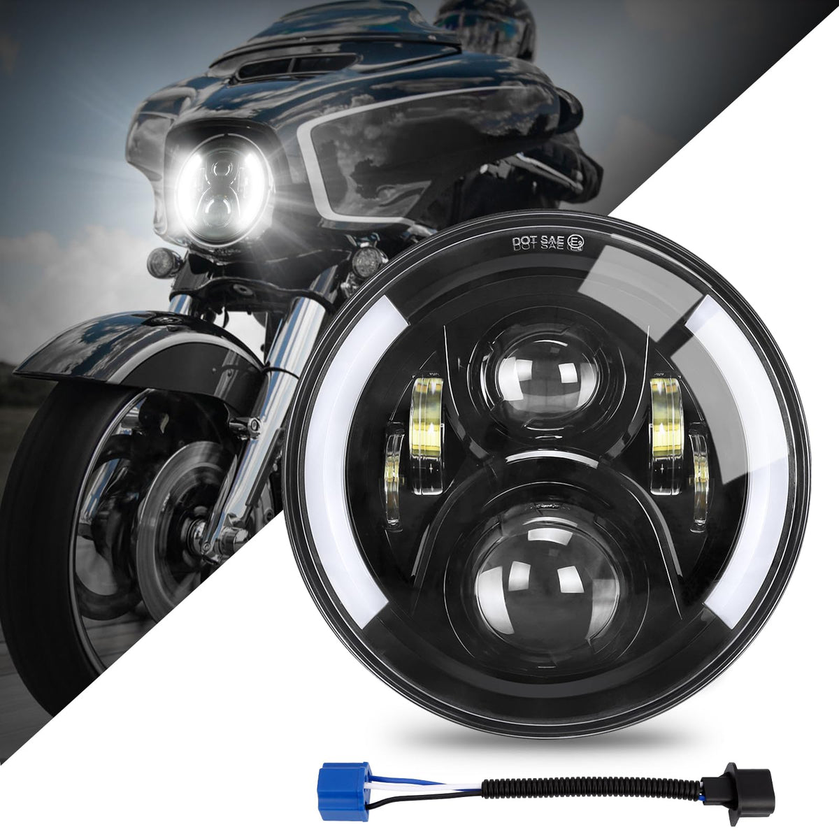 SUPAREE front view headlight showing bright beam and clean finish benefit improved night visibility