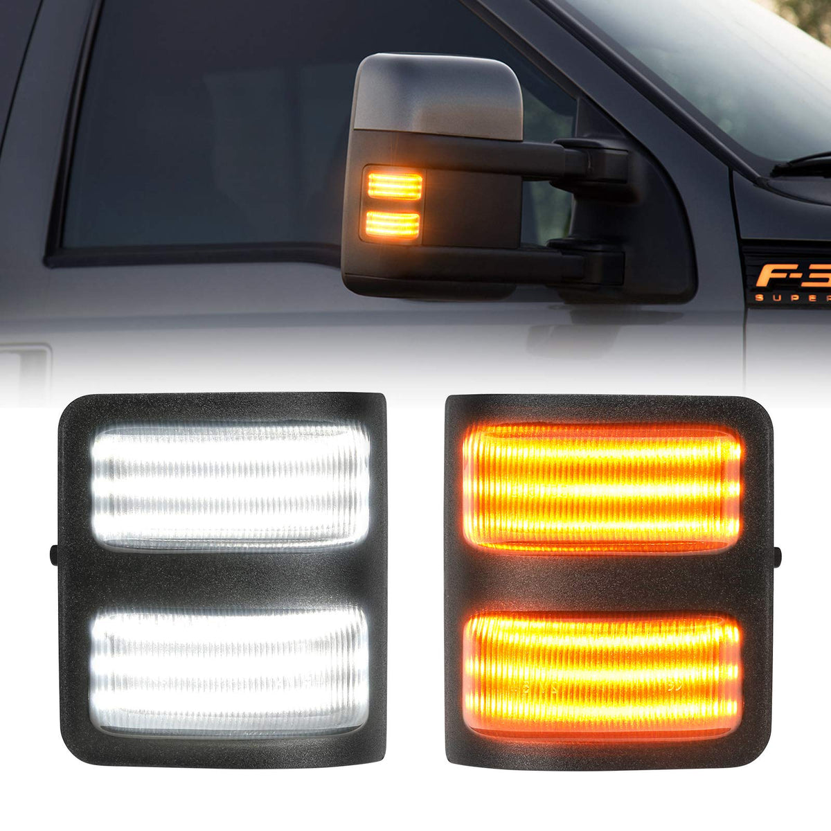 SUPAREE front view of LED mirror marker showing fit and finish benefit
