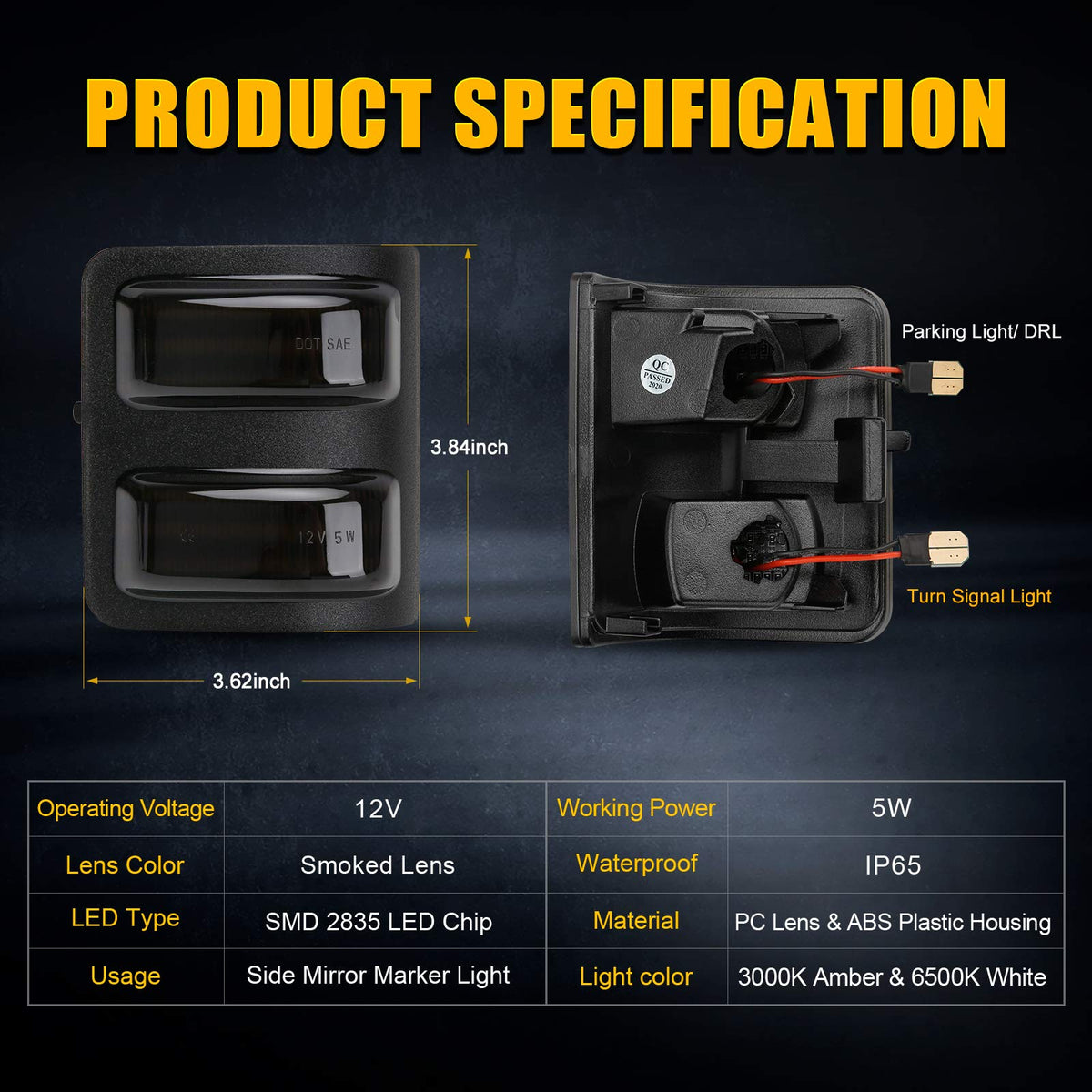 SUPAREE sequential amber turn signal in action showing visibility benefit