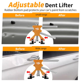Super PDR bridge dent puller close-up with rubber feet protecting paint