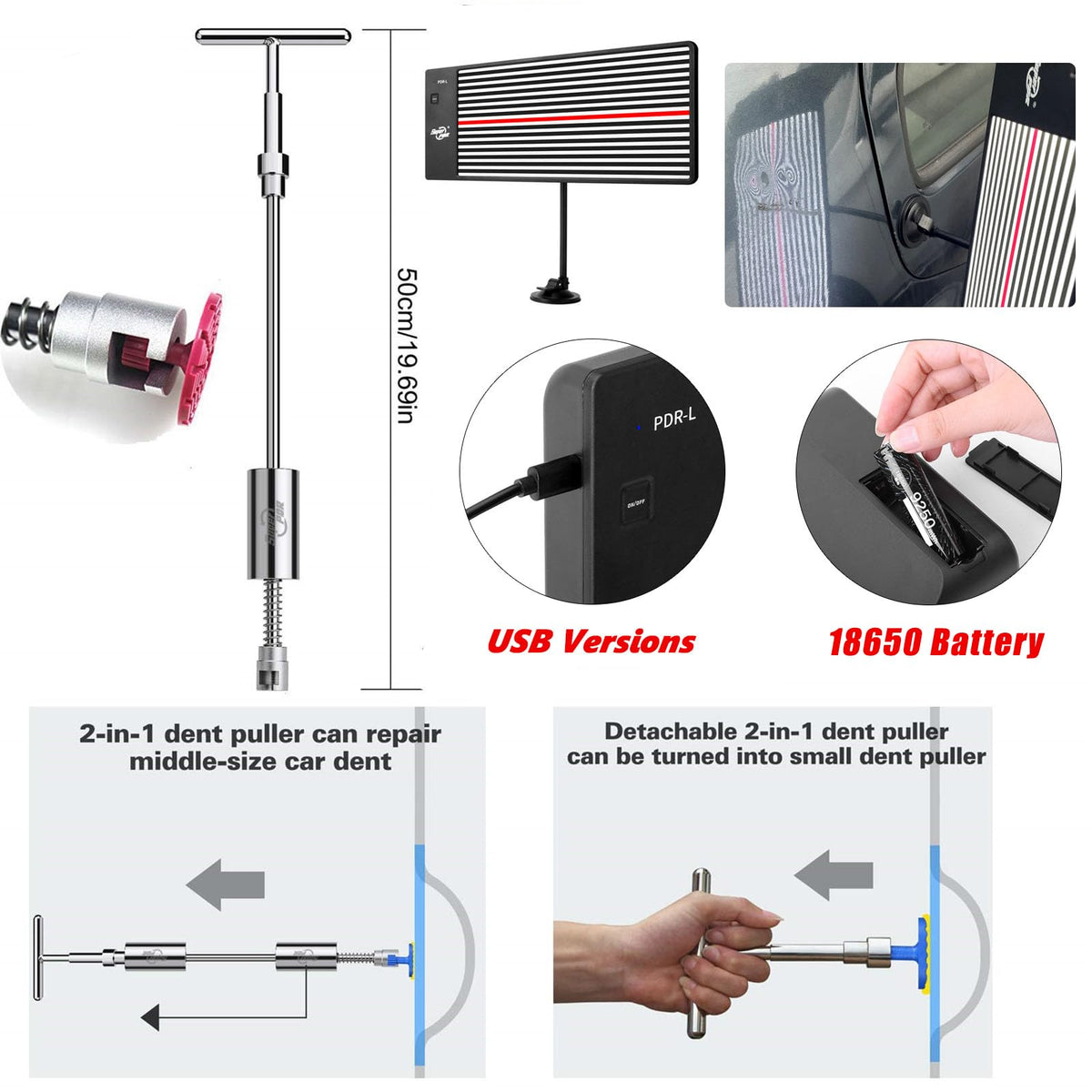 Super PDR dent lifter adjustable mechanism delivering controlled pulls