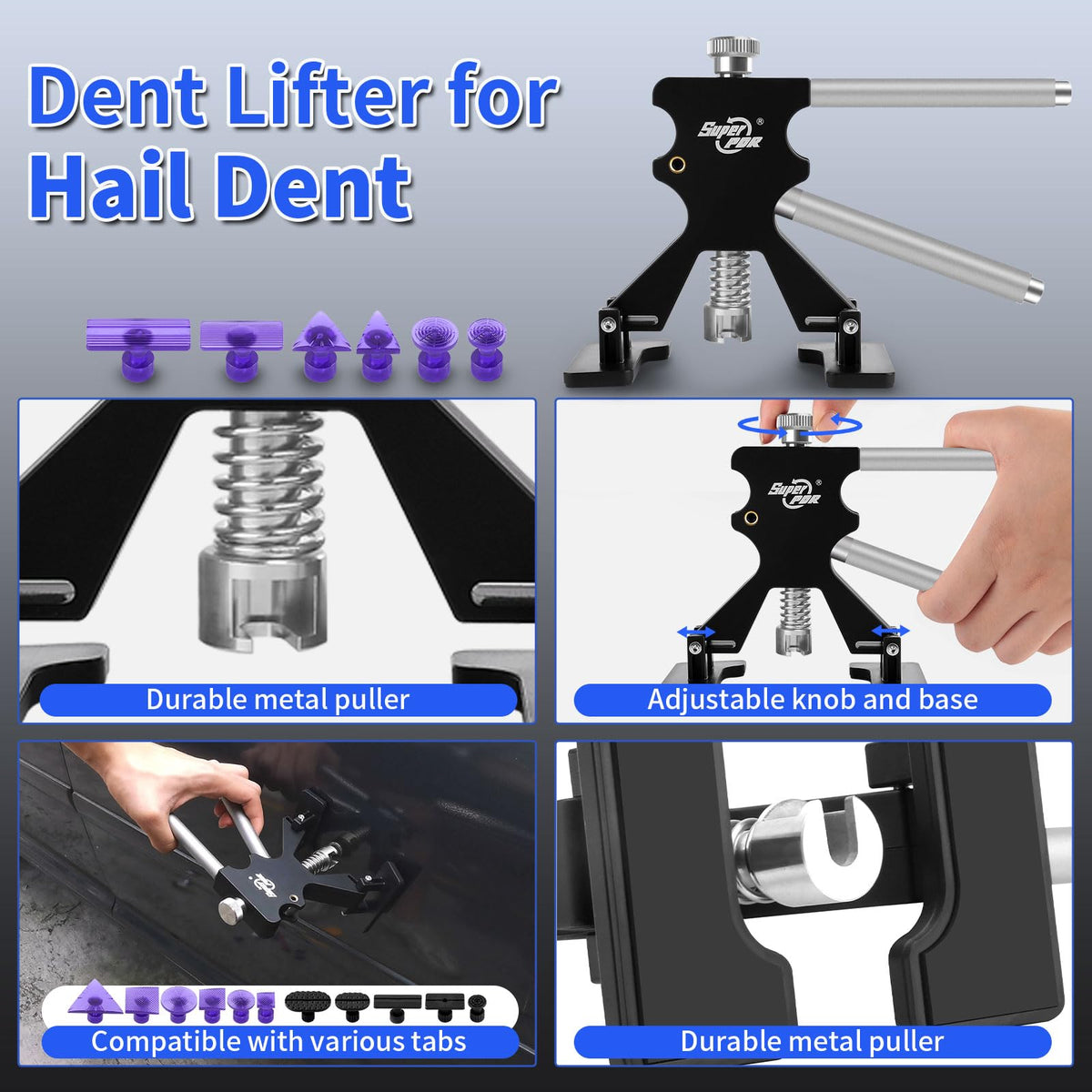 Super PDR gold dent lifter close-up for fine, paint-safe pulls