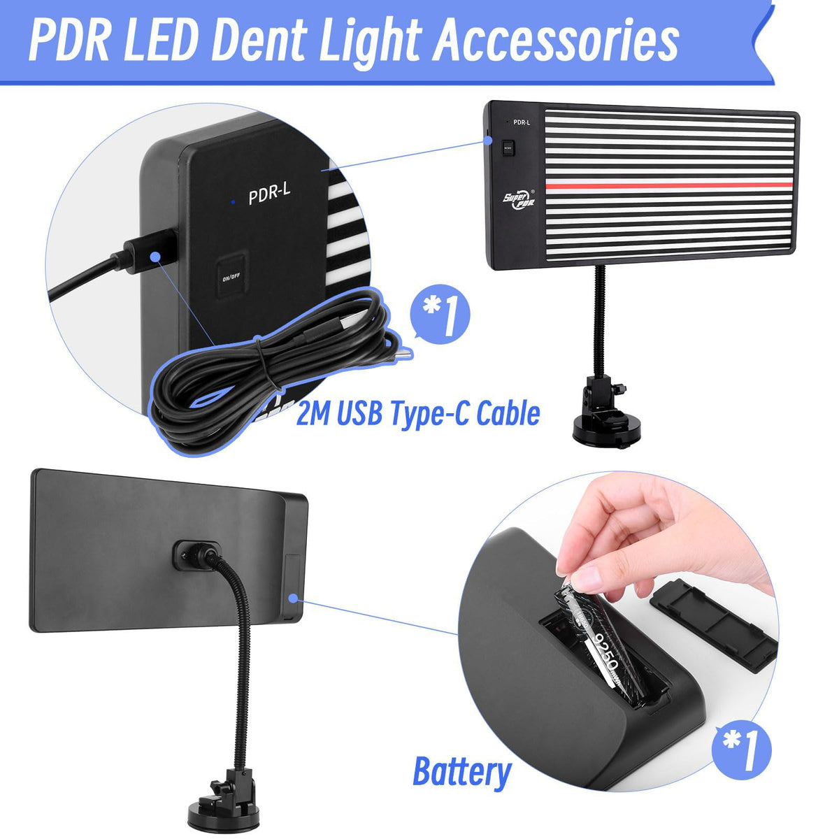 Super PDR rotating head angle displaying 360-degree ball joint for flexible lighting orientation