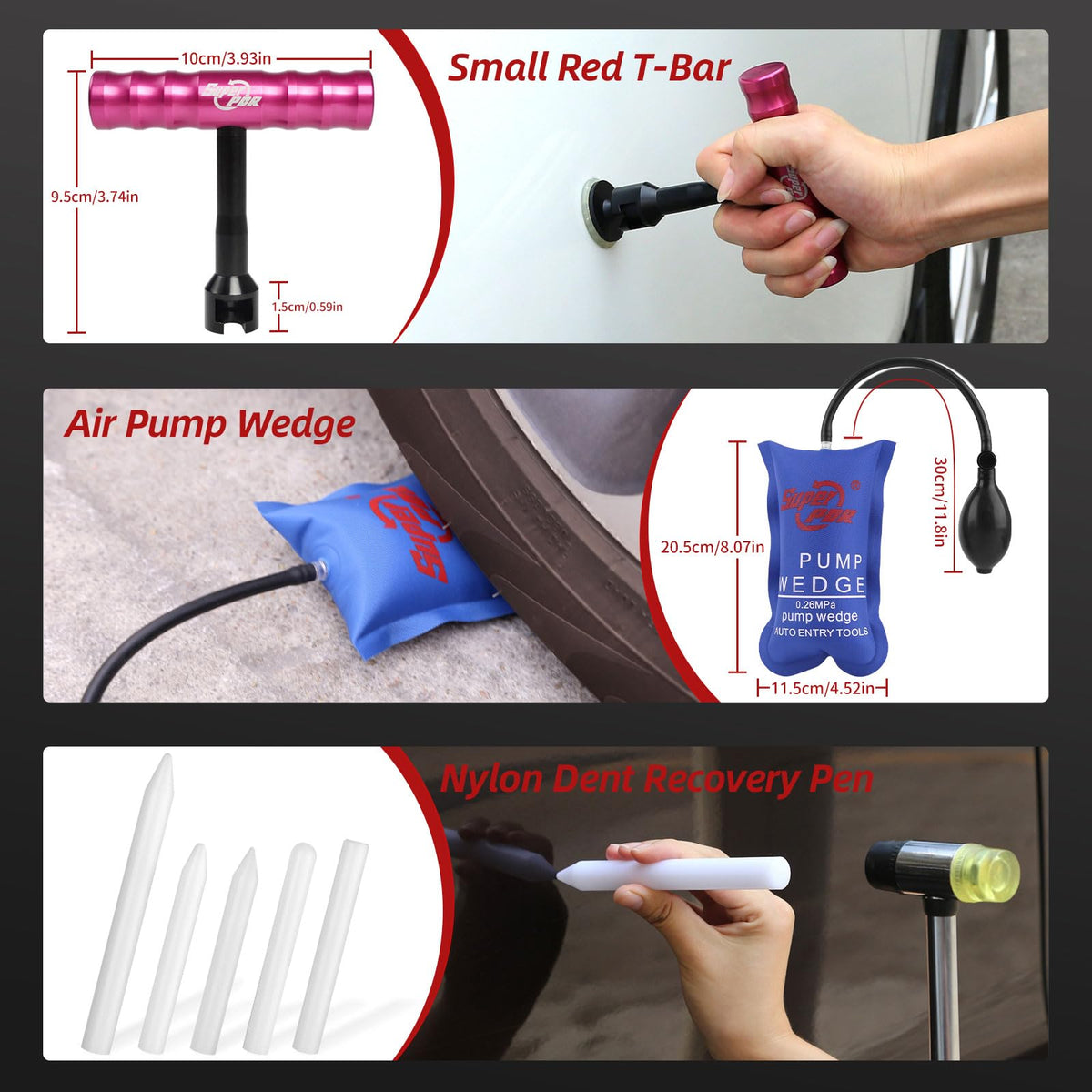 Super PDR scale comparison beside car to show kit size and portability