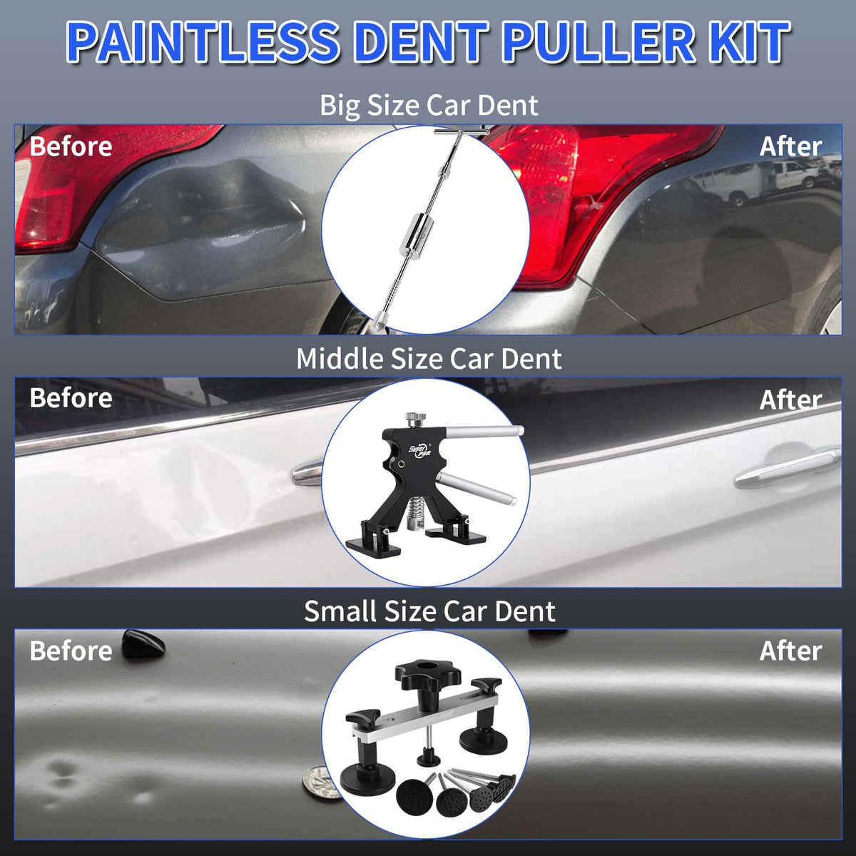 Super PDR slide hammer detail with ergonomic grip and stable pull