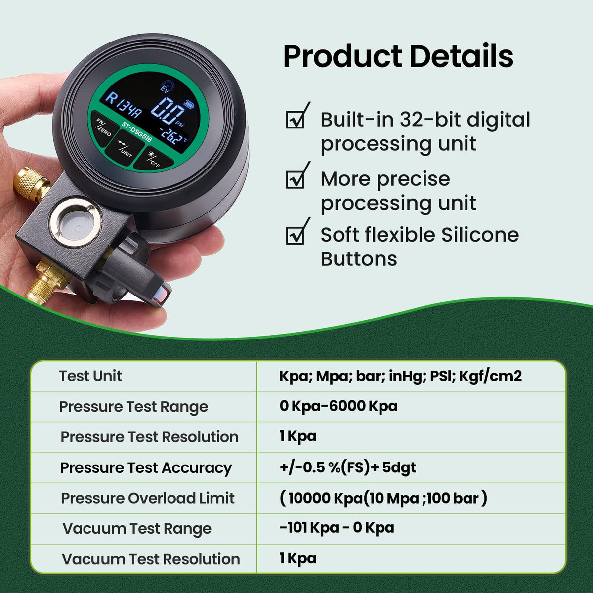 Super Stars screen displaying leak-test mode for pressure-decay verification