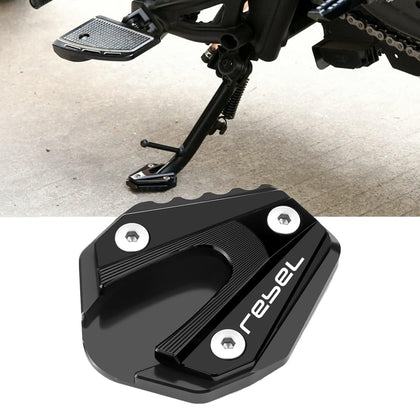 Super Vici enlarged kickstand plate front view showing profile and fit benefit