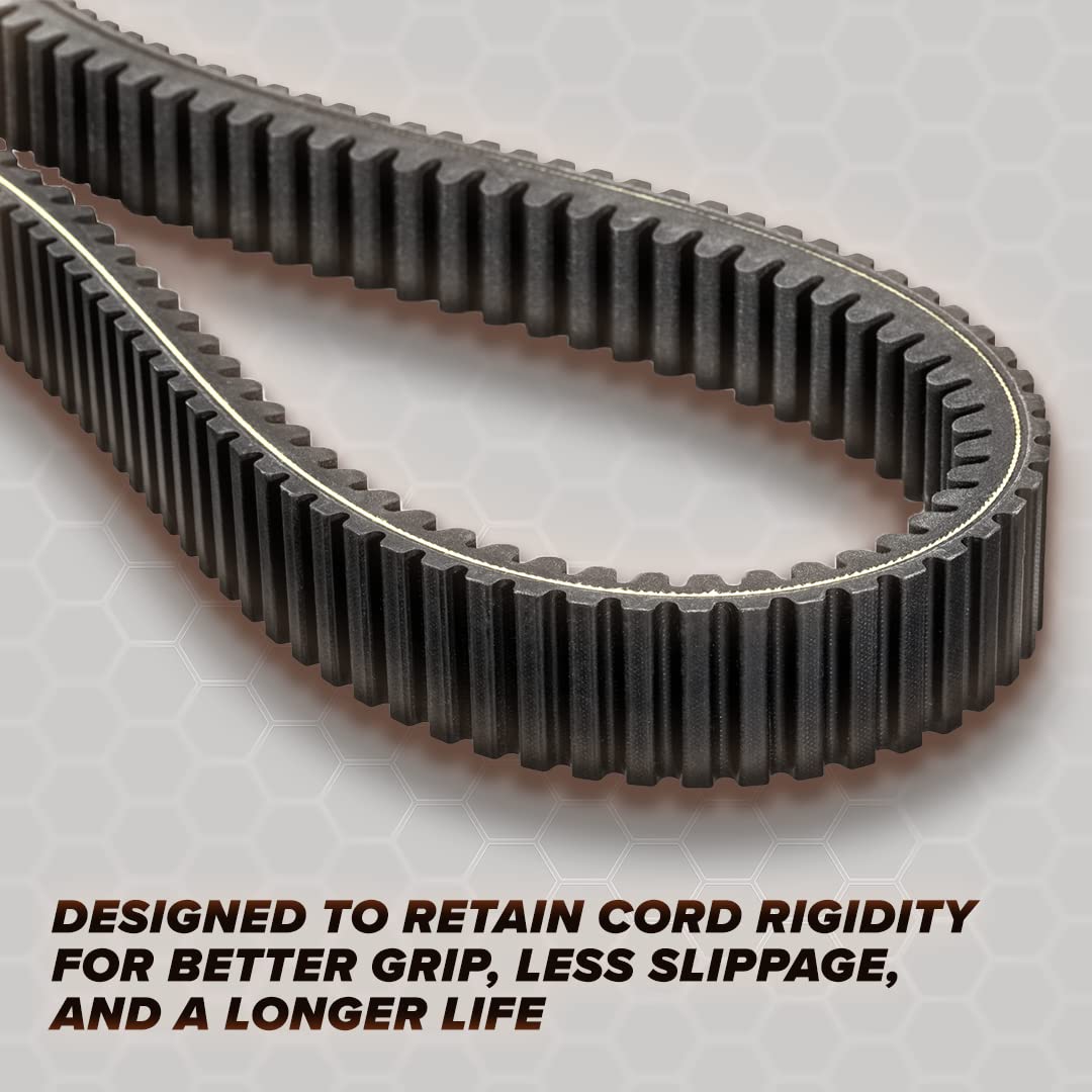 SuperATV belt precision-ground sidewall closeup demonstrating smooth clutch contact