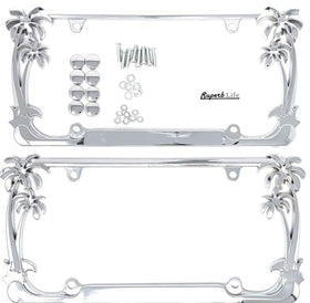 Superb lnf chrome frame front view showing palm motif and polished shine benefit: stylish upgrade