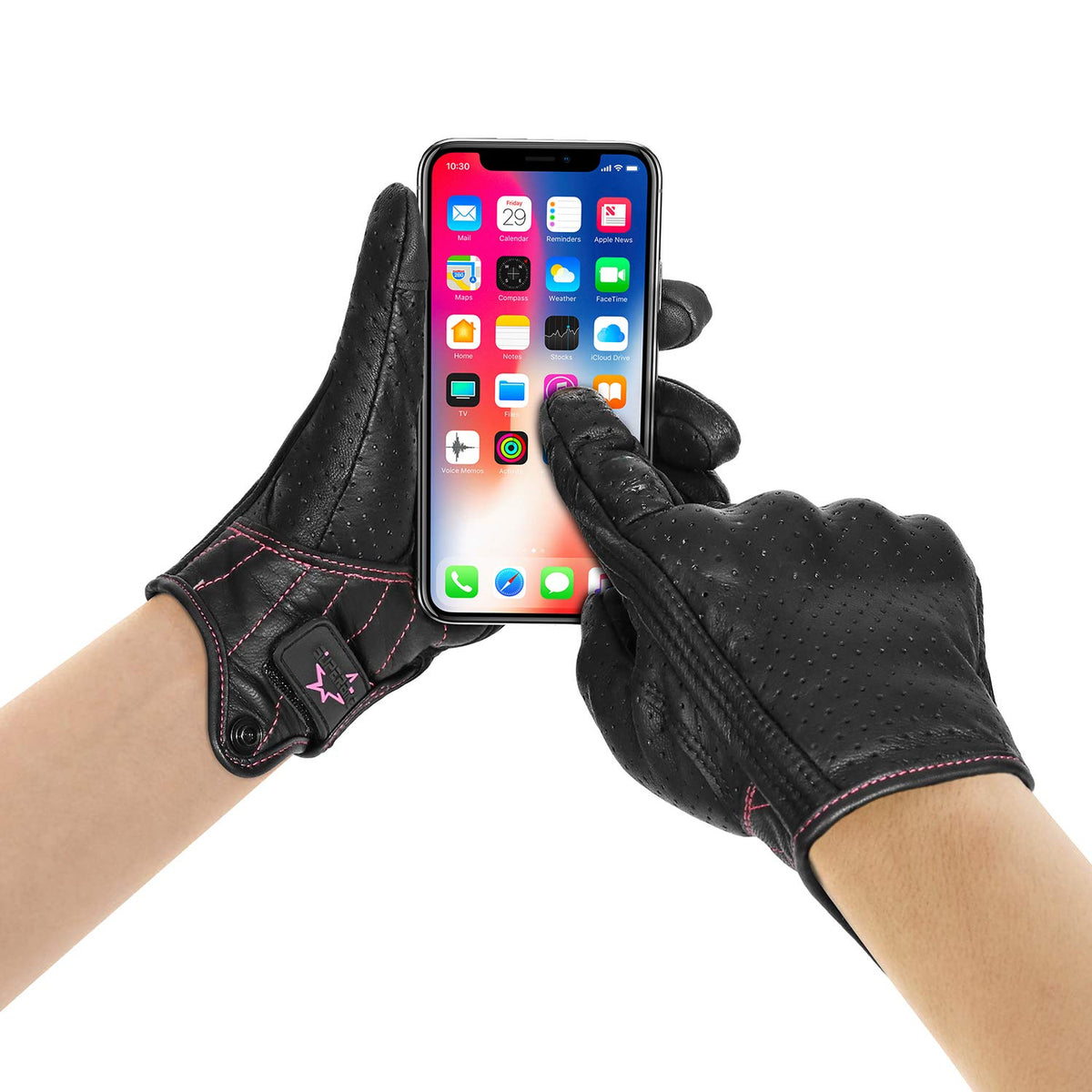 Superbike index finger touchscreen use demonstrating device access without removal