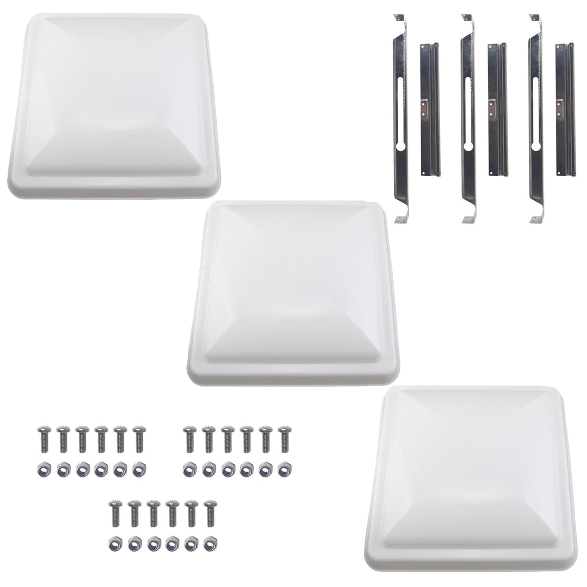 Supermotorparts vent cover front view showing clean replacement and protection