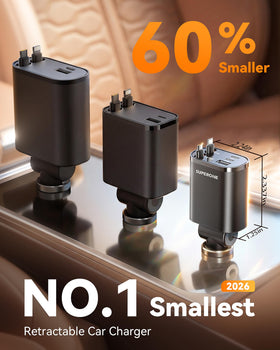 SUPERONE installed in car socket illustrating stable charging on the road benefit