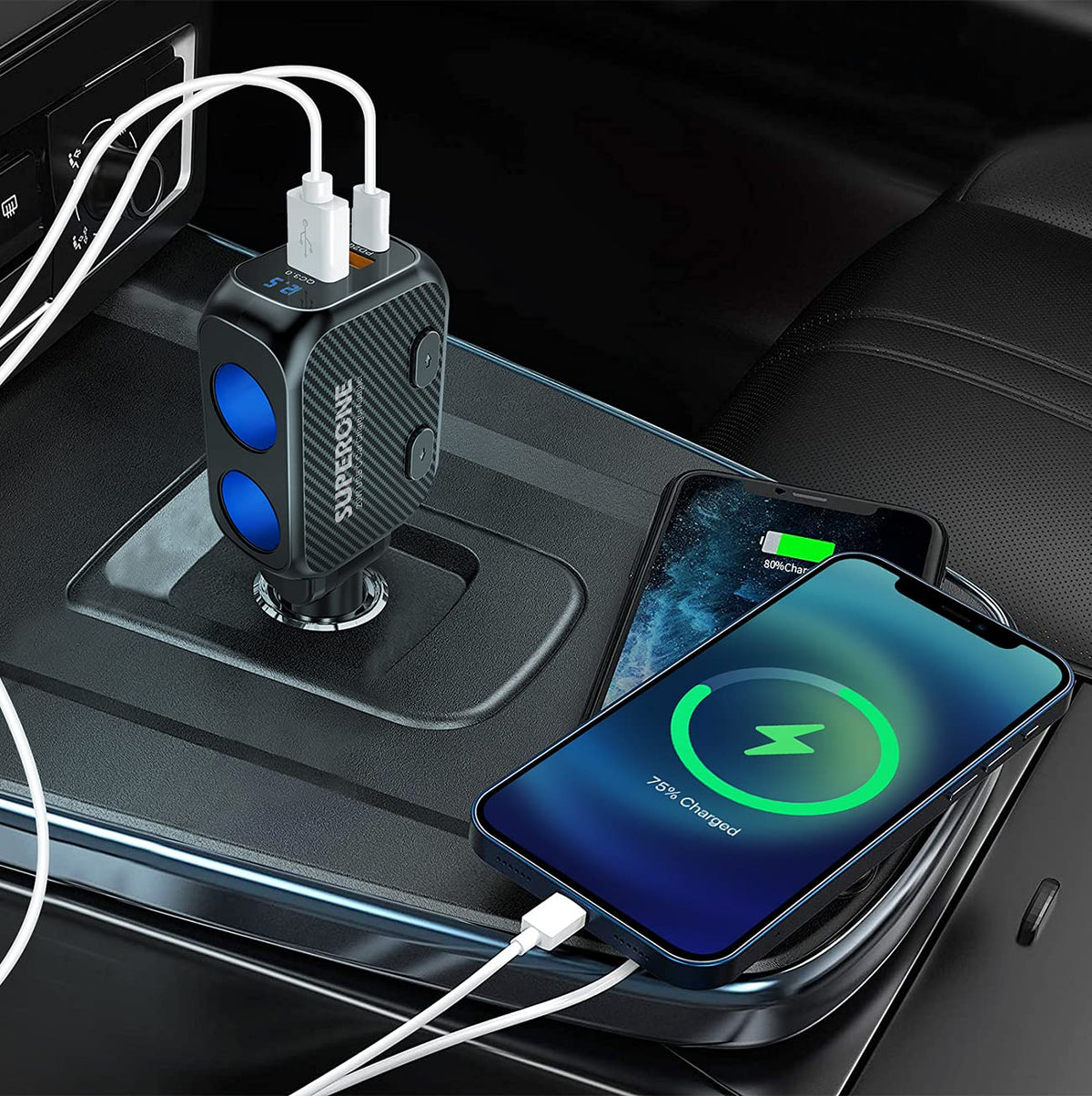 SUPERONE blue backlights lit at night, easy identification and safety