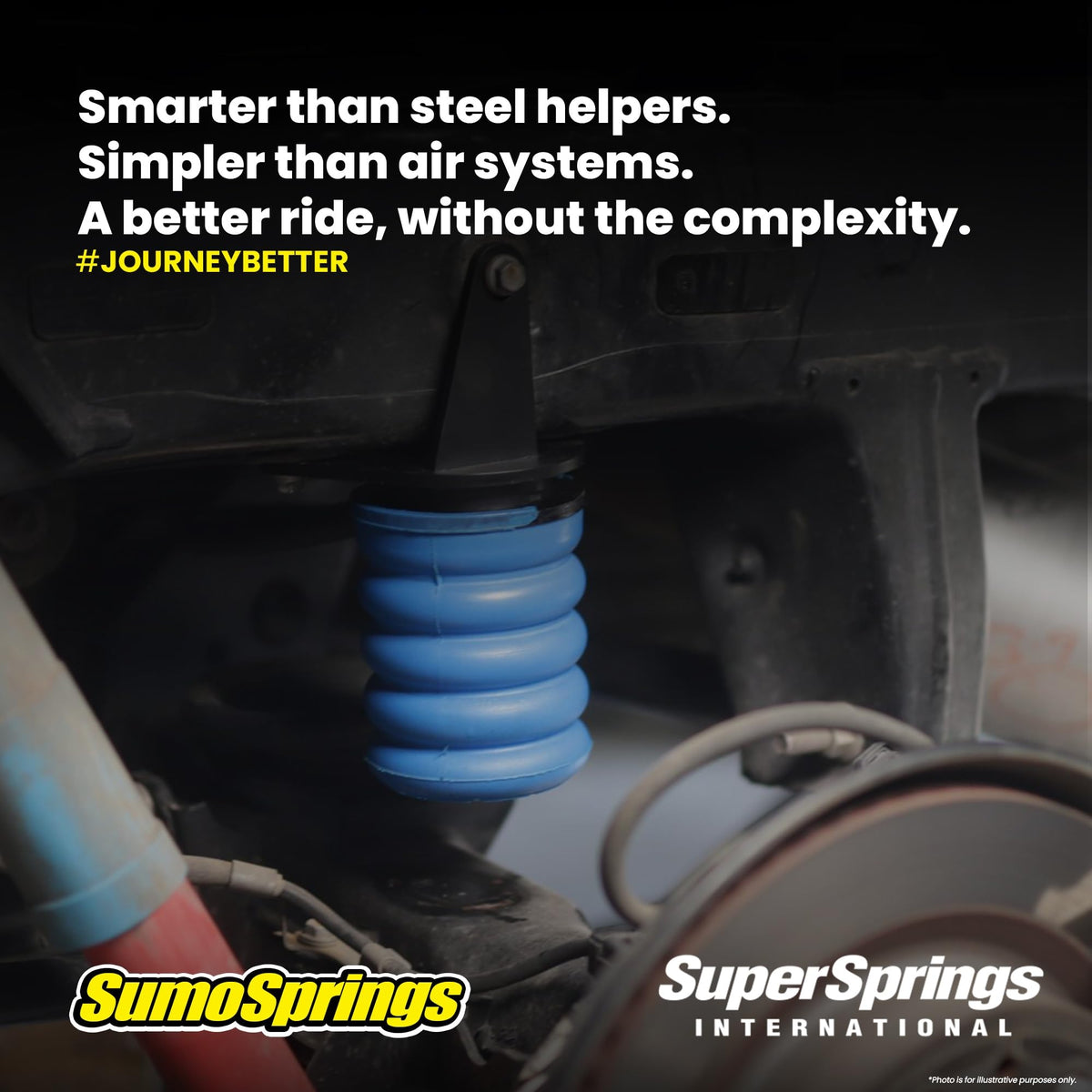 SuperSprings lifestyle truck with SumoSprings parked at campsite showing dependable load support benefit