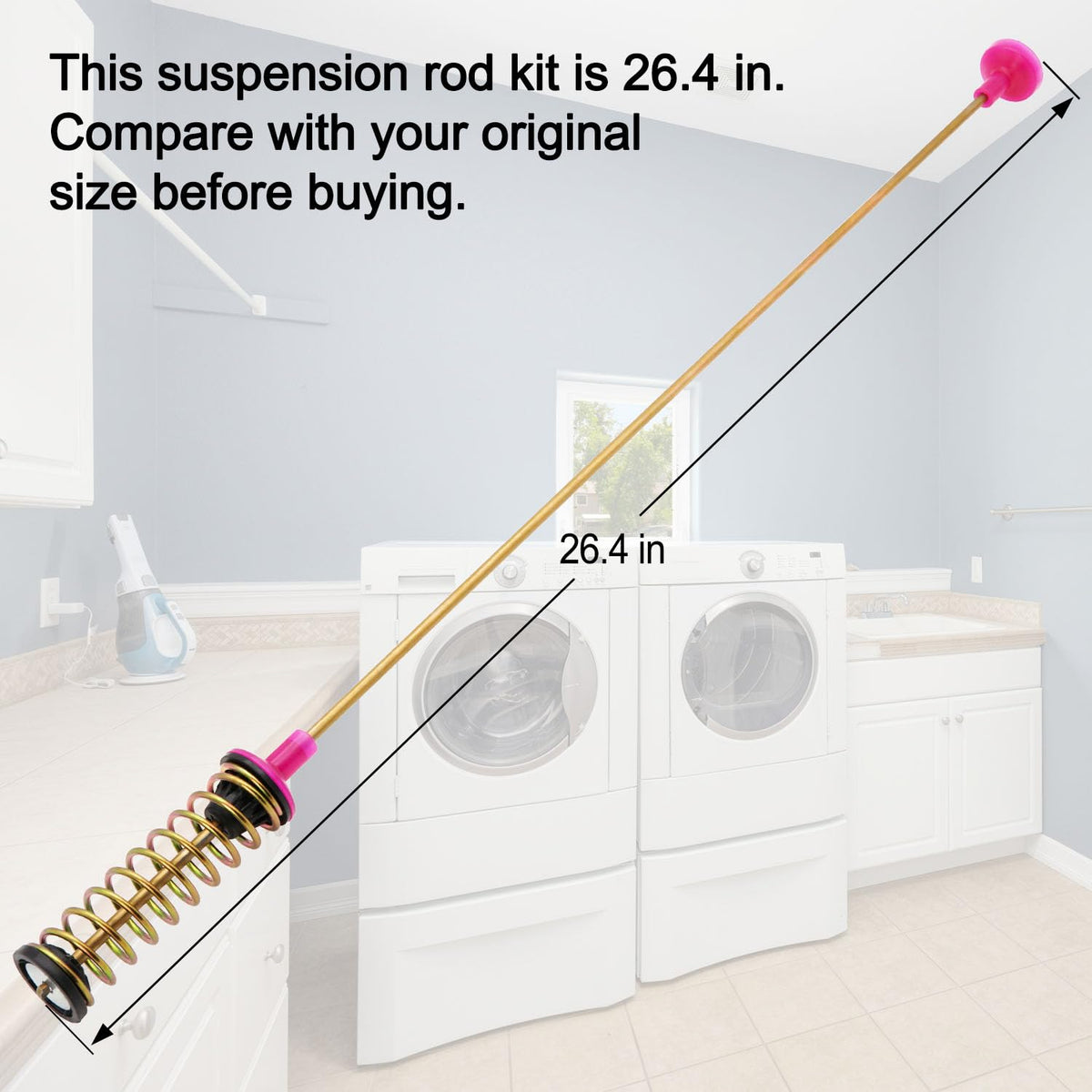 SupHomie rods installed in Samsung washer reducing vibration during spin