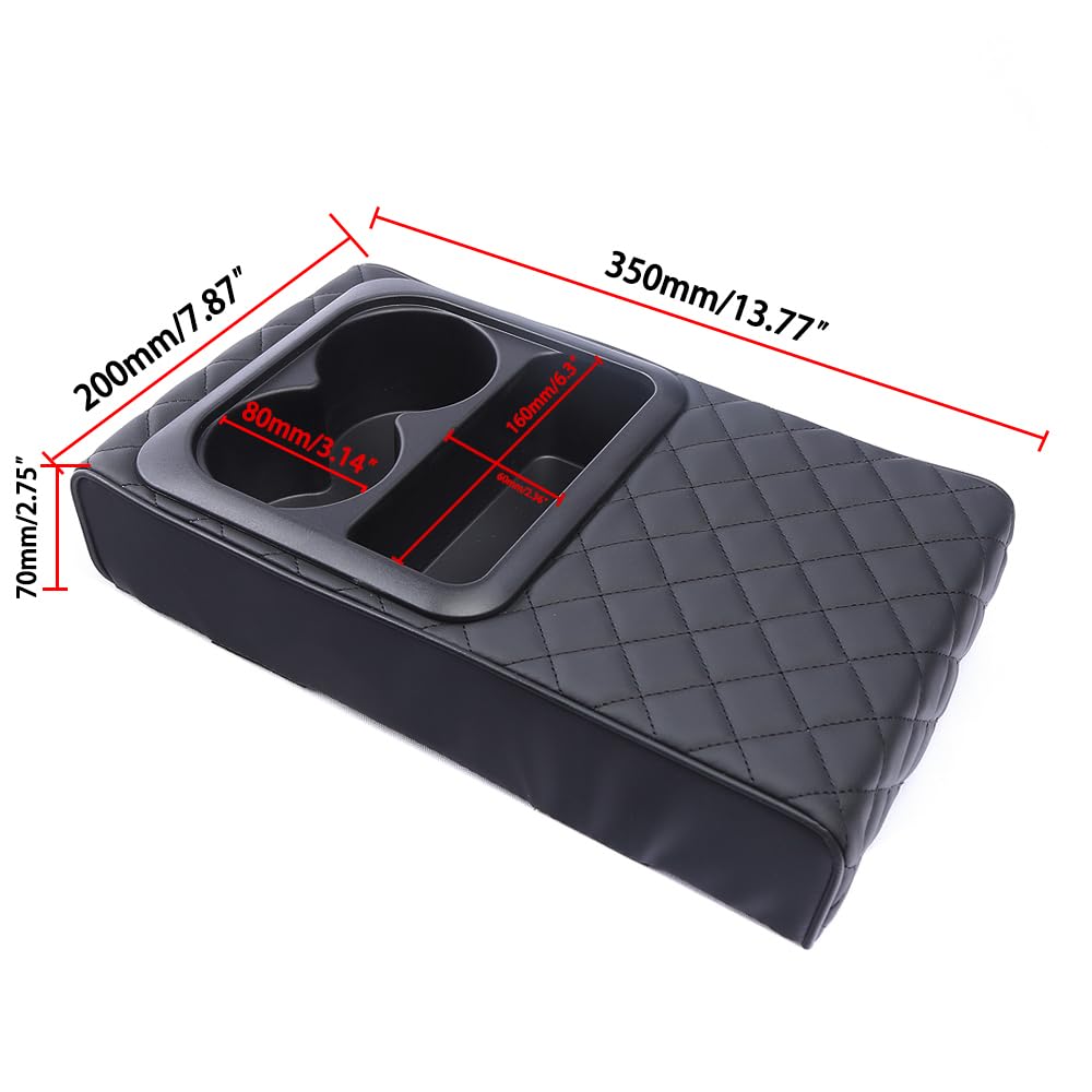 Supin armrest cushion next to ruler size comparison showing compact universal fit