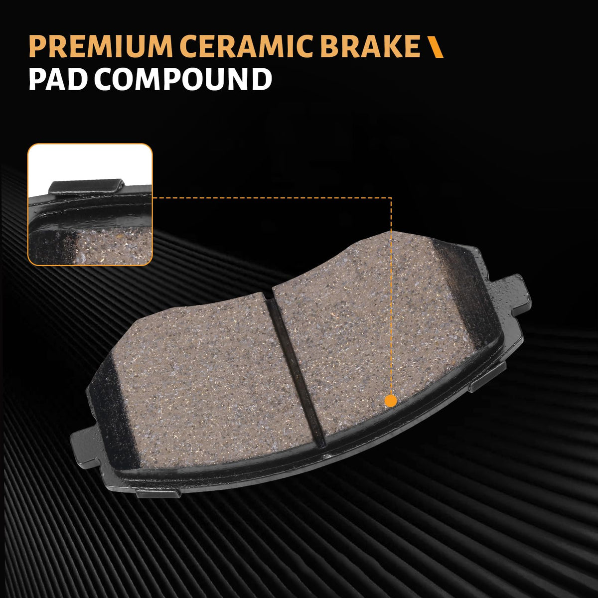SUPLABEL brake pad next to ruler illustrating accurate size and fit