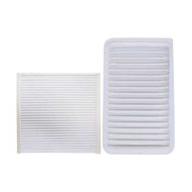 SUPLABEL front packaging showing engine and cabin filter set benefit improved replacement fit