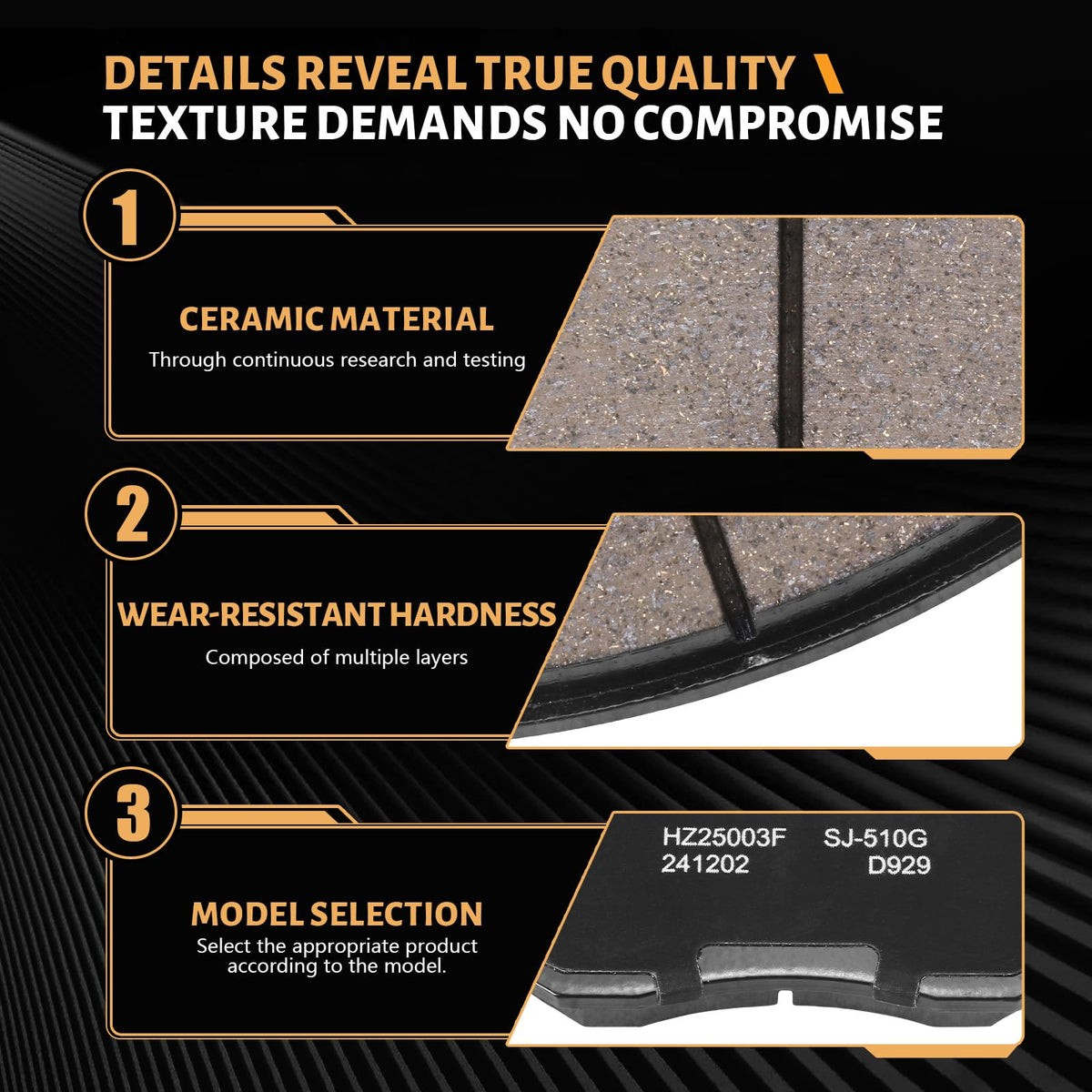 SUPLABEL multi-layer rubberized shim and backplate detail reducing noise