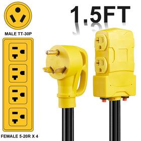 Suplevel close-up of built-in circuit breaker button protecting devices from overload
