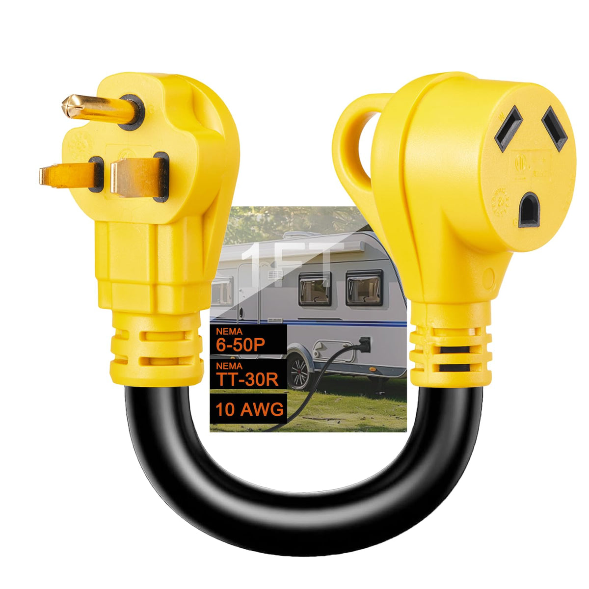 Suplevel front view showing plug and receptacle for easy recognition and safe connection