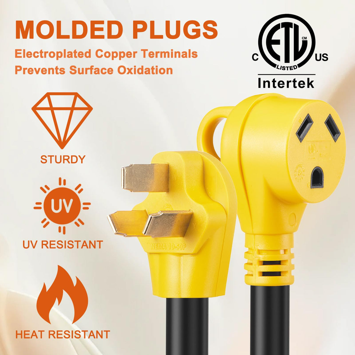 Suplevel adapter used between generator and RV showing quick, stable power hookup