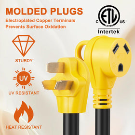 Suplevel adapter used between generator and RV showing quick, stable power hookup