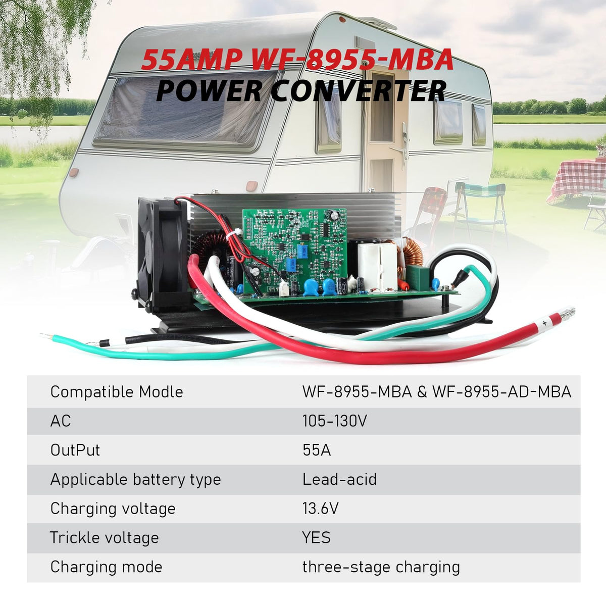 suplife WF-8955-MBA close-up of capacitors and circuitry for reliable charging performance