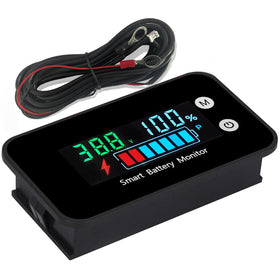 SUPNOVA front panel display showing voltage and percentage, quick status at a glance