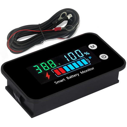 SUPNOVA front panel display showing voltage and percentage, quick status at a glance