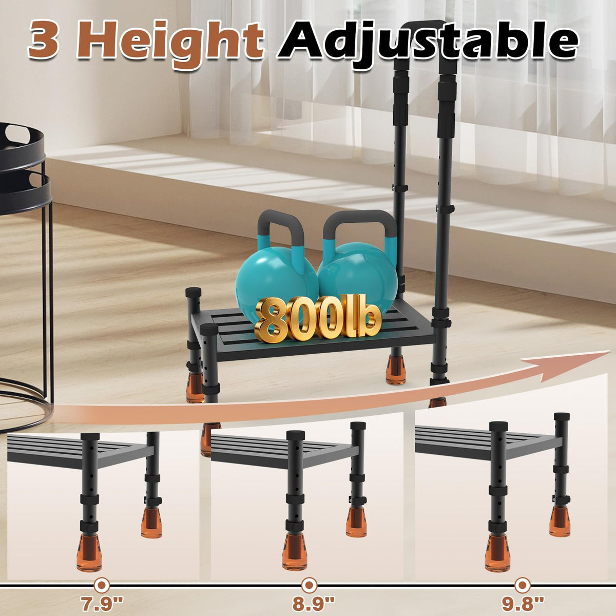 Support Way leg adjustment mechanism detail providing level on slopes
