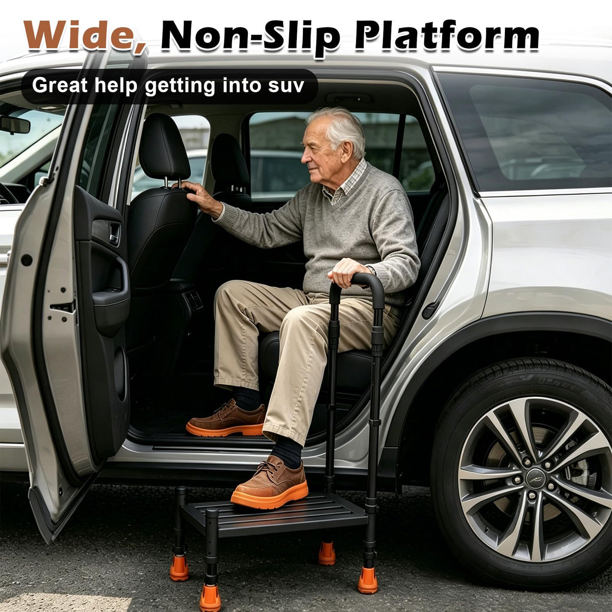 Support Way non-slip step surface texture ensuring safer foot placement