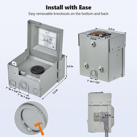 SURAIELEC installed at campsite on pedestal benefit: secure shore power for RVs