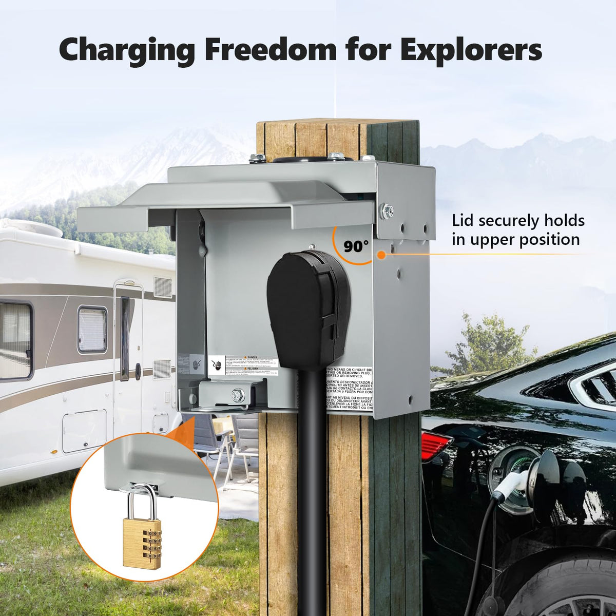 SURAIELEC lockable lid with key shown benefit: prevents unauthorized power use