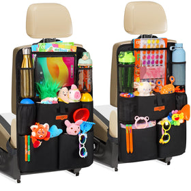 SURDOCA front view organizer showing pockets and tablet slot for tidy storage