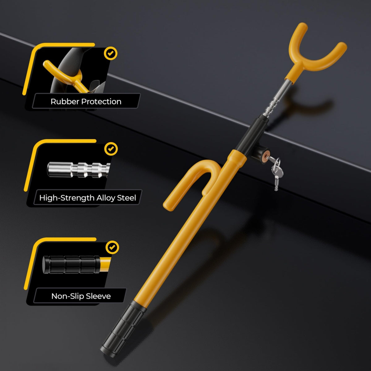 SURDOCA installed in car interior illustrating quick visible theft deterrent
