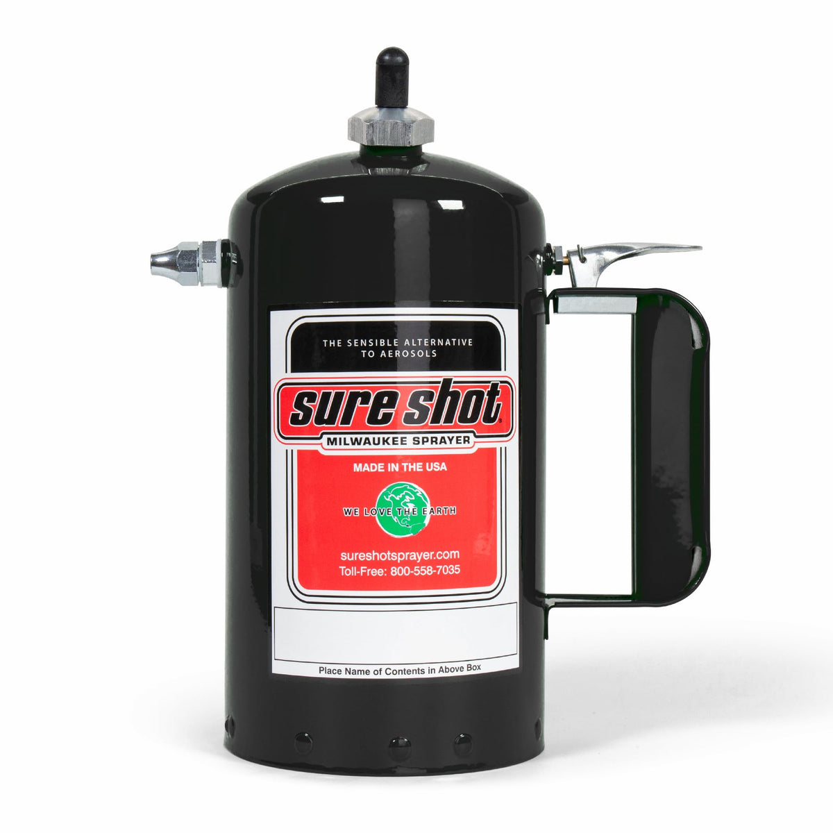 SURE SHOT front view of A1000B showing durable steel canister and ergonomic cap for dependable spraying