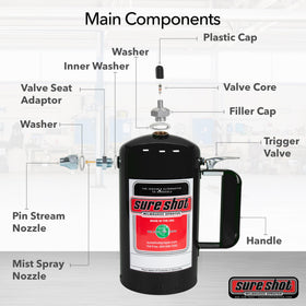SURE SHOT detailed nozzle shot highlighting brass nozzle that delivers consistent spray patterns