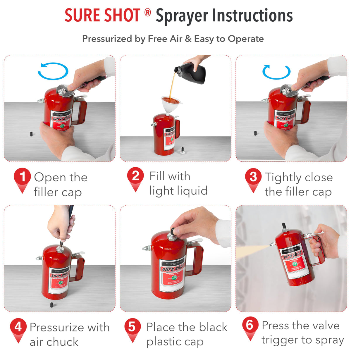 SURE SHOT sprayer in use applying solvent demonstrating precise coverage