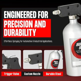 Sure Shot nozzle close-up showing adjustable dial for precise control