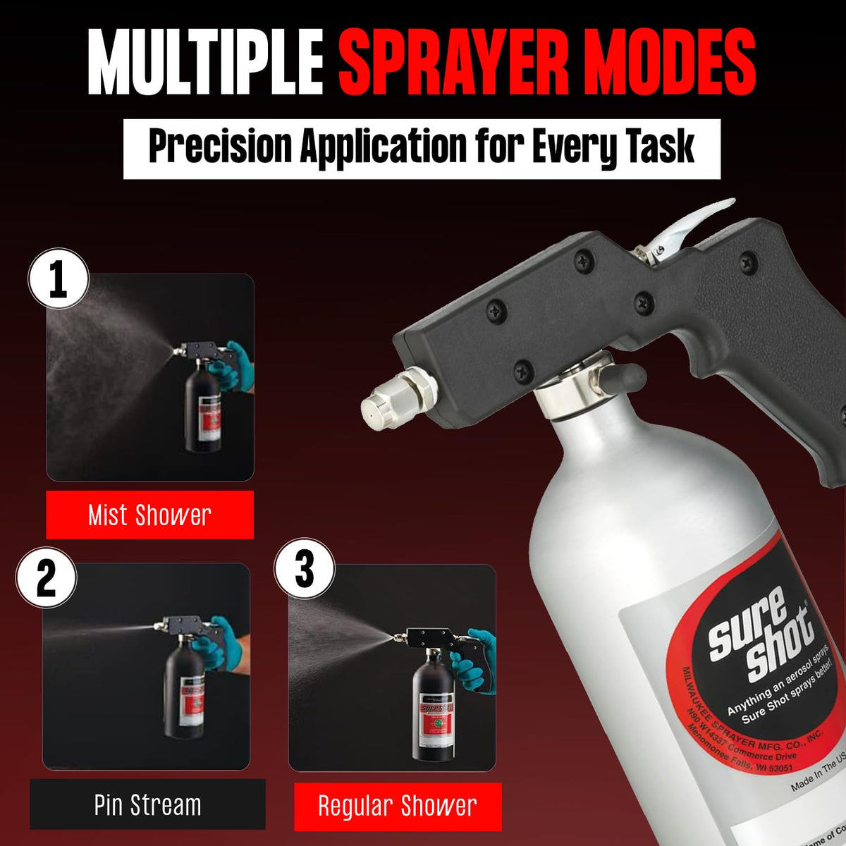 Sure Shot on a workshop bench spraying cleaner for efficient maintenance