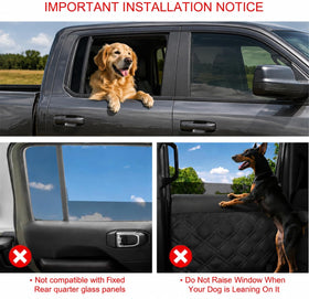 Surfcabin protector with dog leaning demonstrating stability and damage prevention