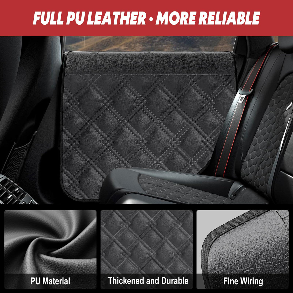 Surfcabin installed in sedan protecting door panel from paws